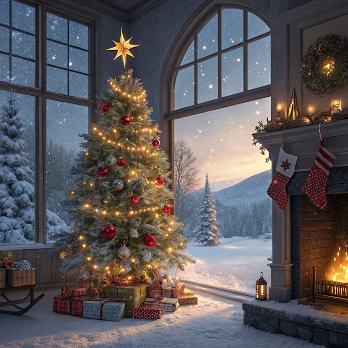 make a christmas illustration for you