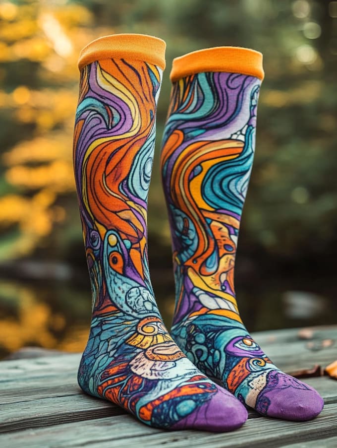 create a custom and unique socks design art for you