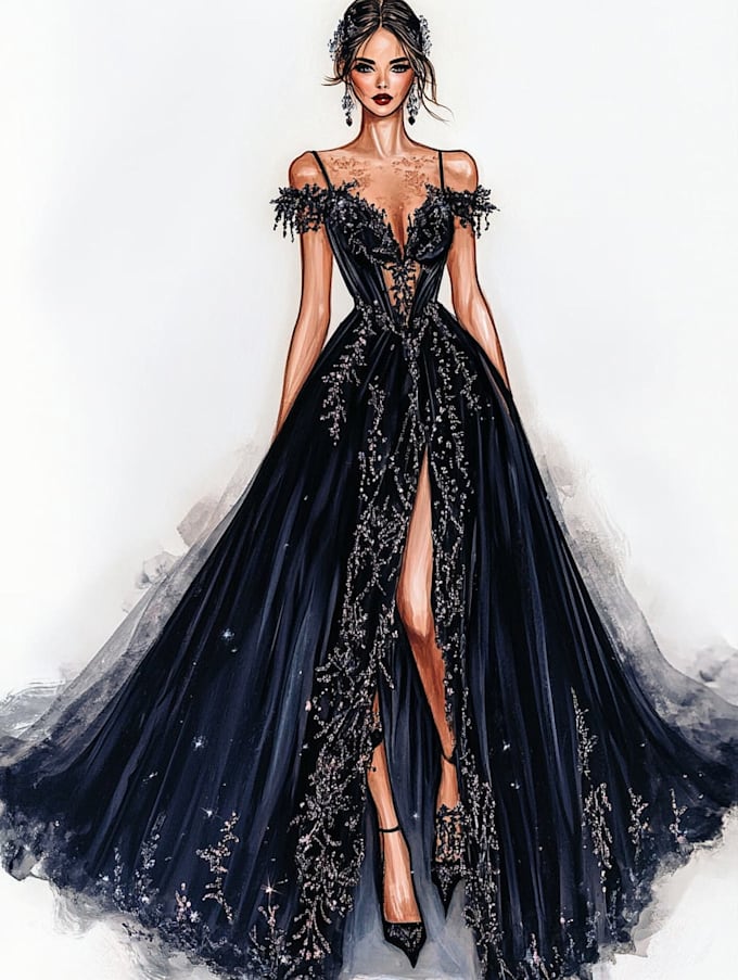 draw a fashion illustration or sketch