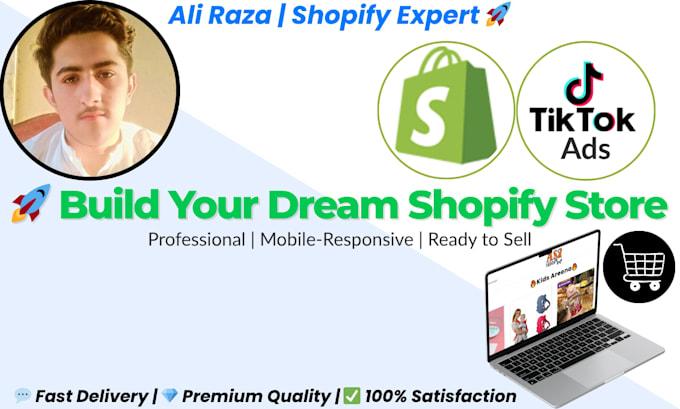 create a professional shopify store for dropshipping or brand