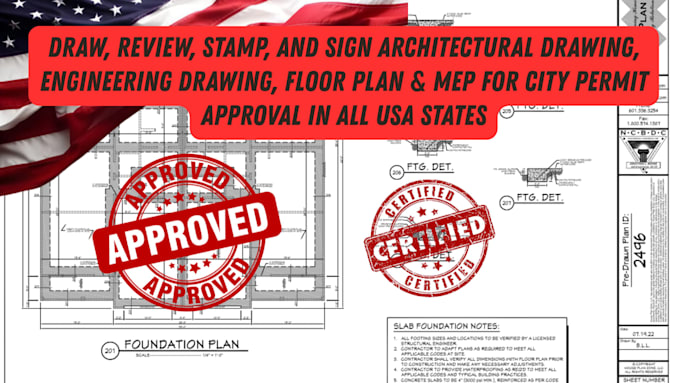 Draw review architectural drawing mep floor plan engineering stamp usa ...