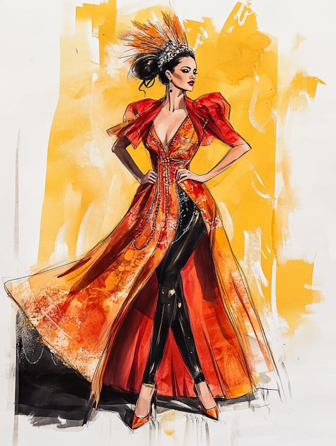 draw a fashion illustration or sketch