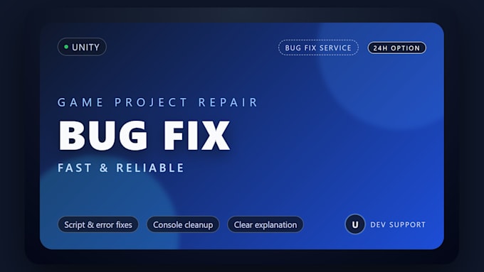 fix bugs or errors in your unity projects