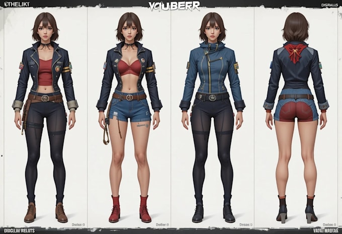raw high quality character sheet for your model vtuber