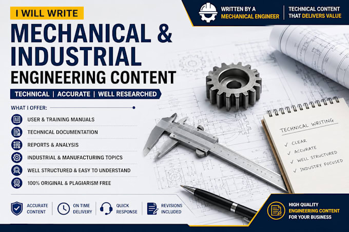 write mechanical and industrial engineering content