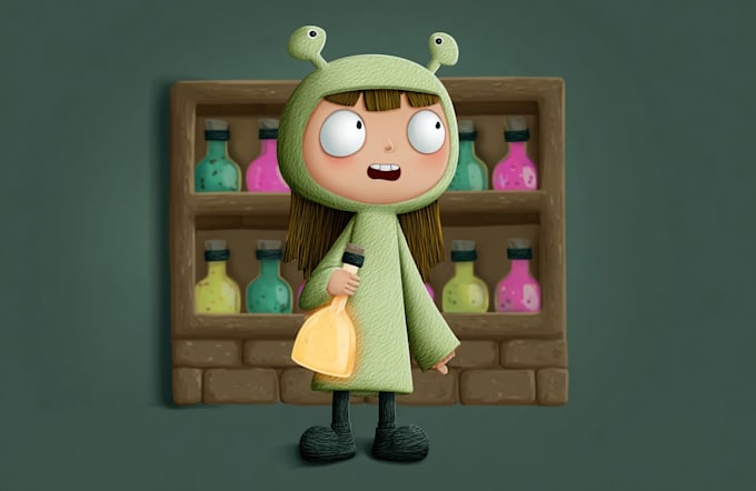 draw simple, cute and funny cartoon
