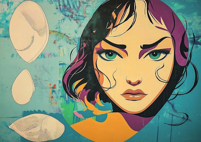 do a detailed multi layer stencil design for wall art