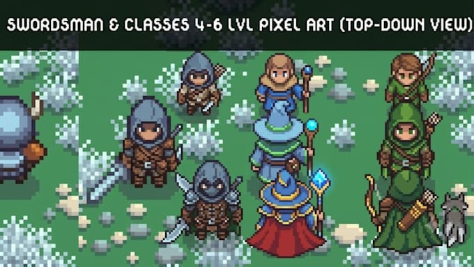 do pixel art animation, pixel character, pixel sprite sheet, game asset