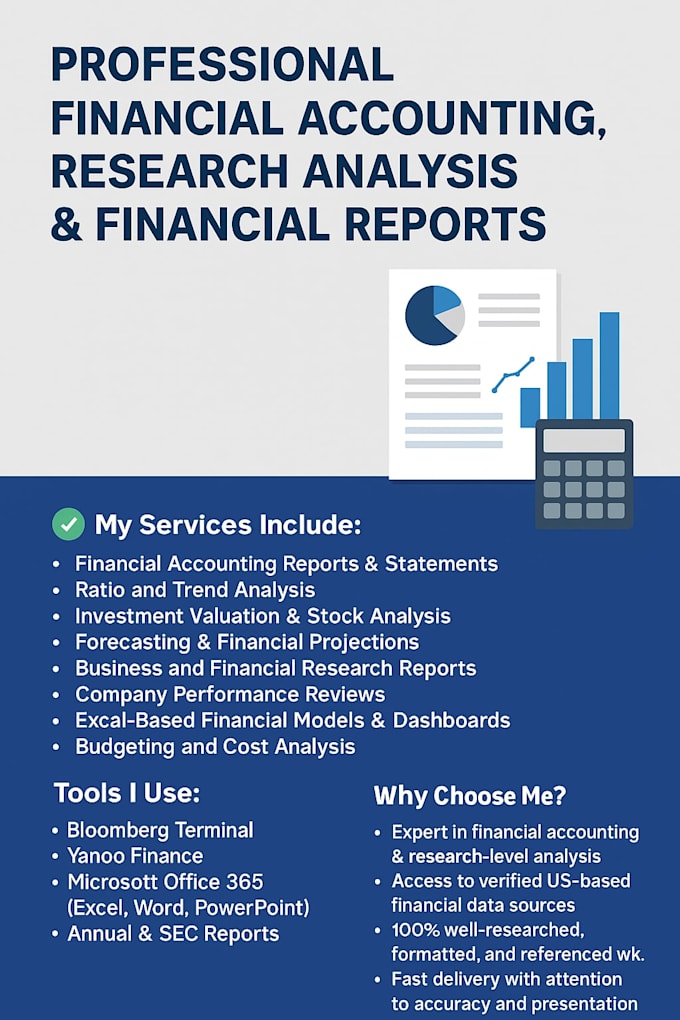 write finance, accounting tasks and economics tasks