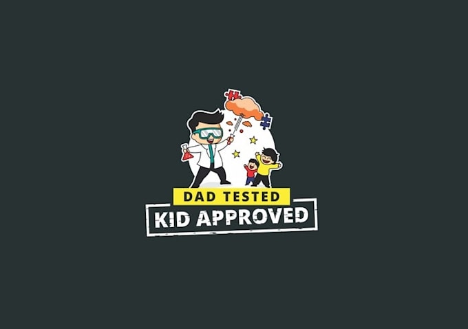 design modern super dad and sons toy logo