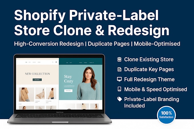copy clone duplicate, revamp and redesign shopify store cro private label store