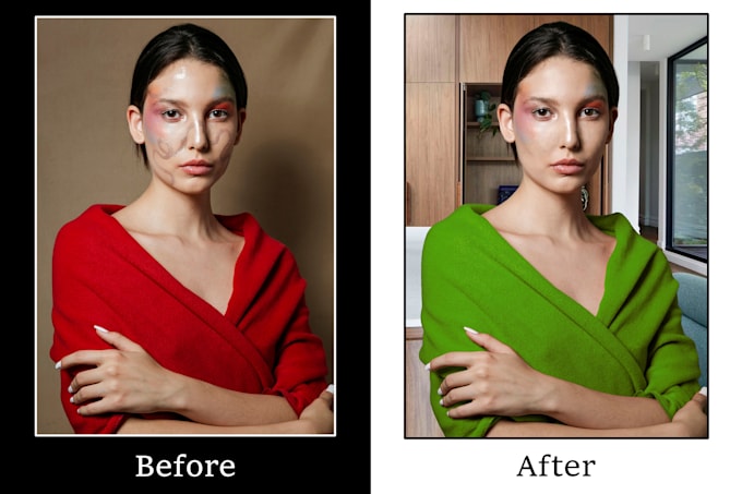 do colour and bg change, face swap, object remove