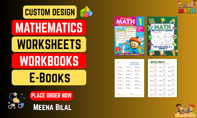 Create custom math worksheets, activity books, pdf workbooks, ebooks ...