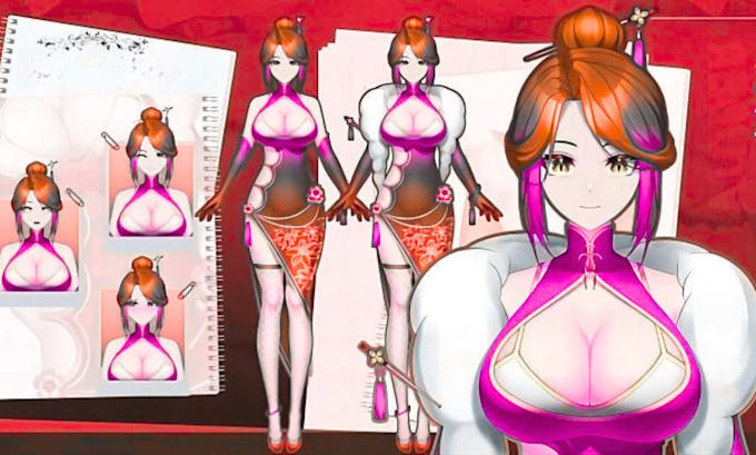 draw anime vtuber reference sheet character ref sheet design oc nsfw ref sheet