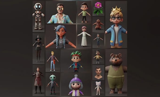 Create stylized 3d character modelling, rigging with, hand painted ...
