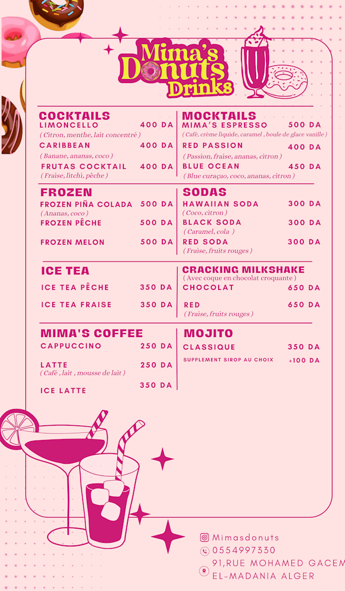do a conception for banner or menu  or viste card