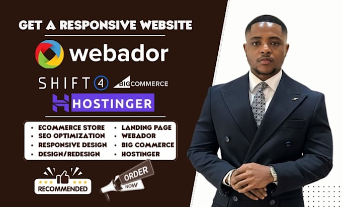 build webador website, hostinger, shift4shop, bigcommerce, webador redesign