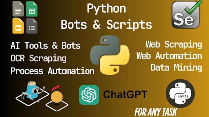 develop python scripts, python bot, flask apis for automation and web scraping