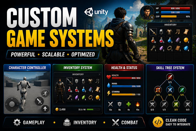 create custom gameplay systems for your unity game