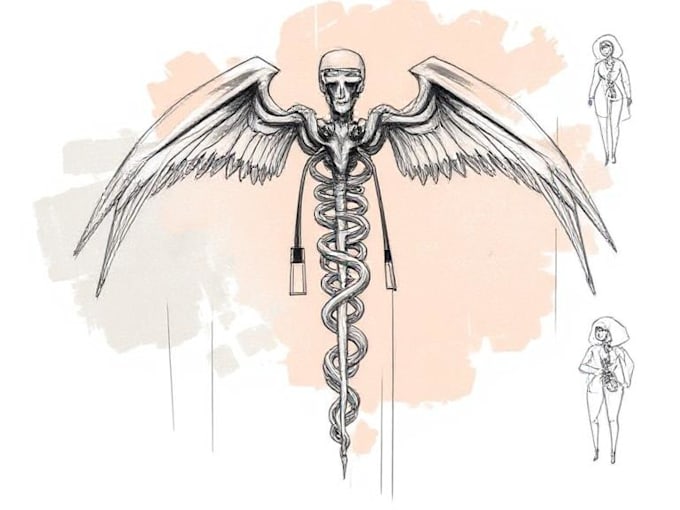 draw professional medical concept sketches