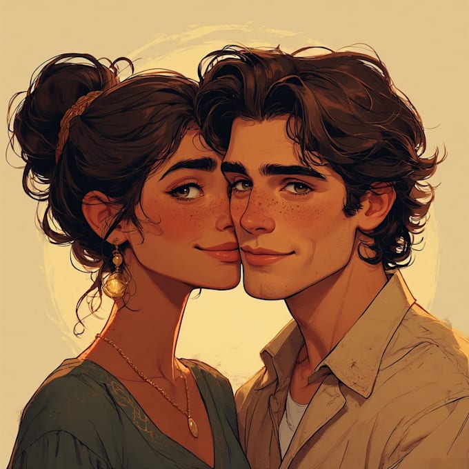 draw couple portrait illustration from photos