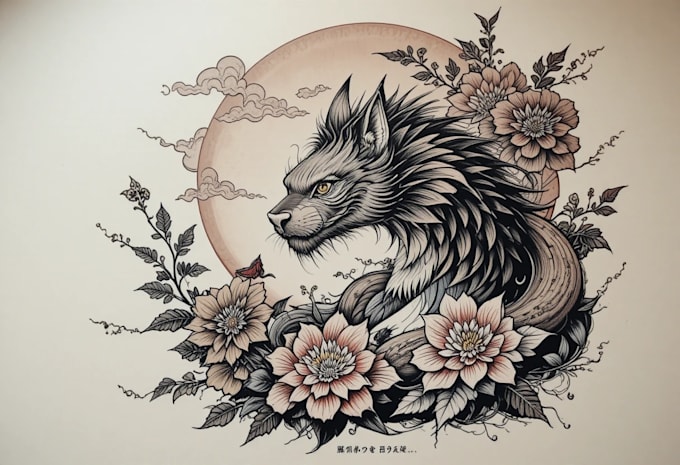 create tattoo japanese old school design