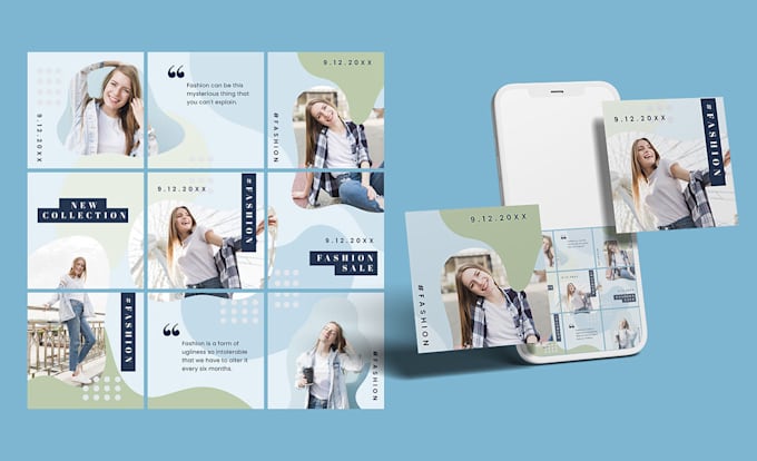 design fresh and beautiful instagram puzzle feed