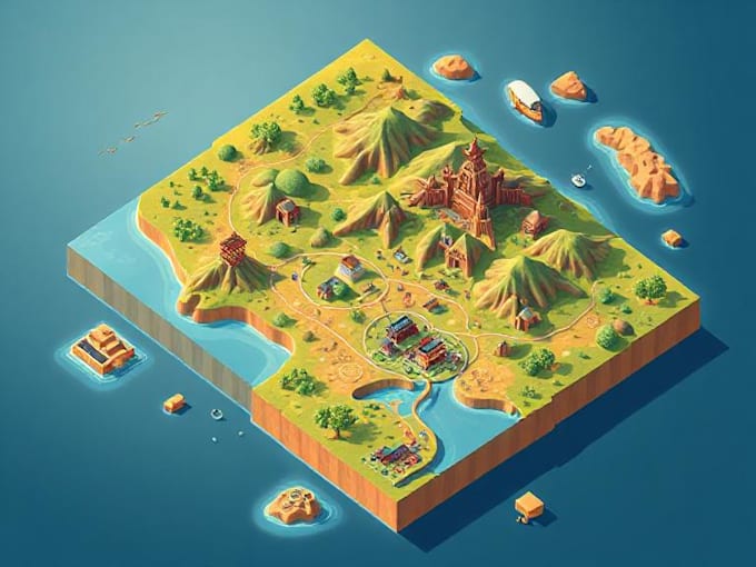 create stunning isometric and vector map illustrations