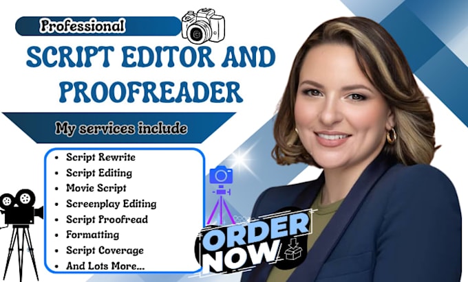 be your script editor to proofread, format your screenplay feature film script
