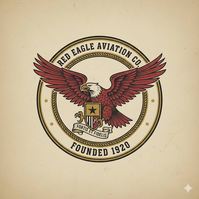 design a unique vintage red eagle logo for your brand