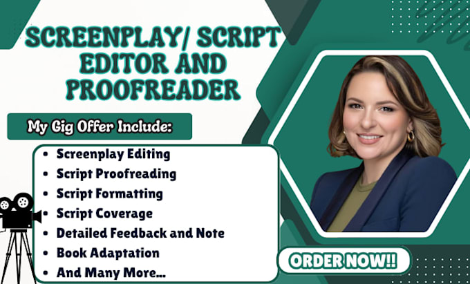 edit, proofread, and finetune your screenplay, movie script, feature film script