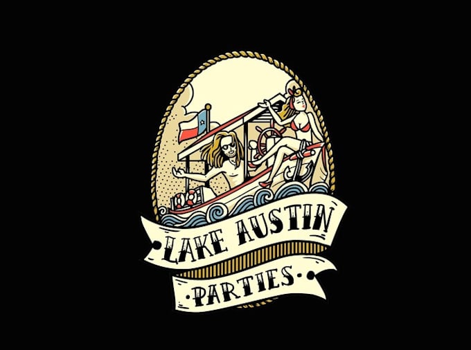 design glamorous party barge business nautical pinup logo