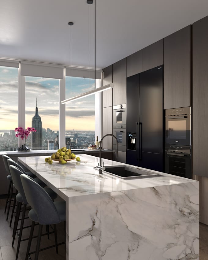 3d interior visualization, 3d rendering