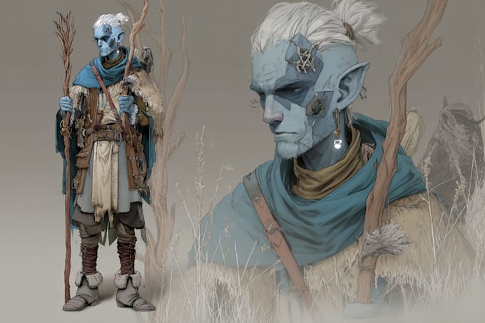 make a dnd character art and dnd character design