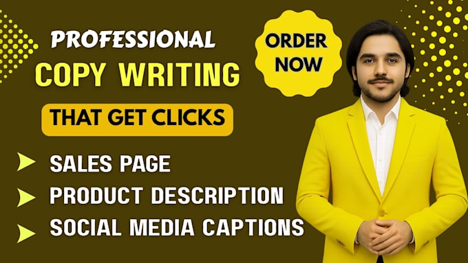 write high converting sales pages, product descriptions and captions