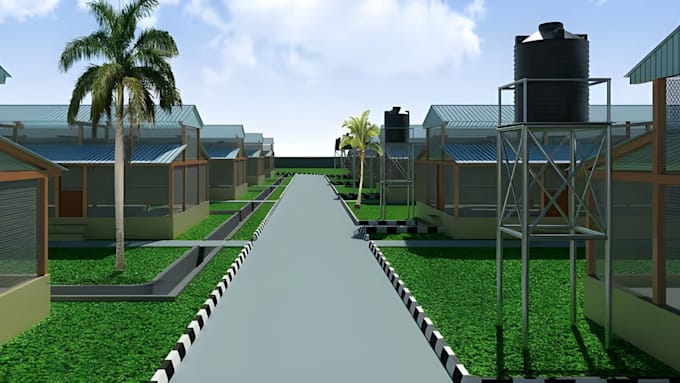 design 3d poultry farm, chicken house, layer house, broiler farm, farm building