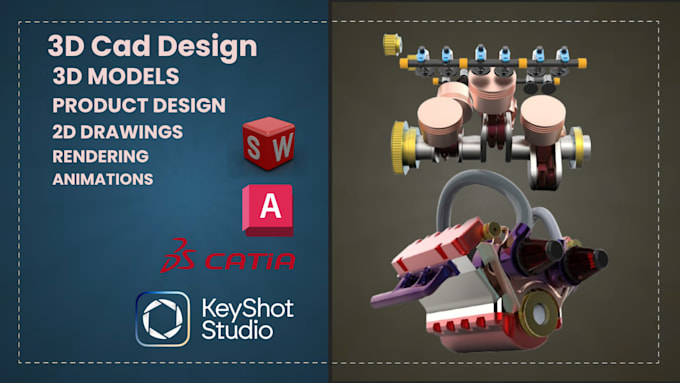 Design 3d mechanical parts and product models in solidworks and catia ...