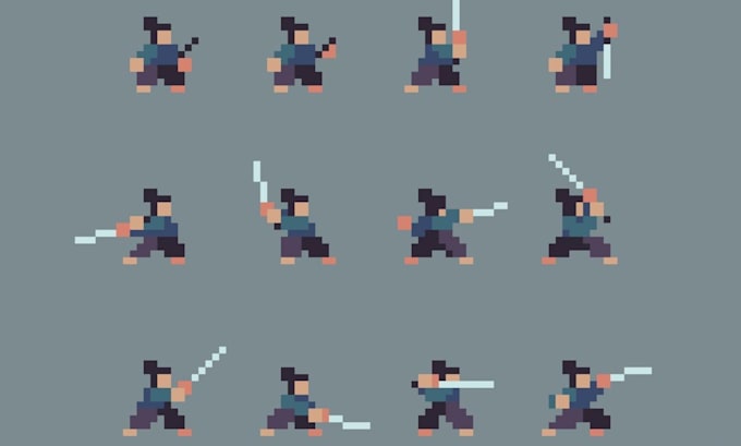 Make sprite sheet pixel art animation design rpg maker for your video ...