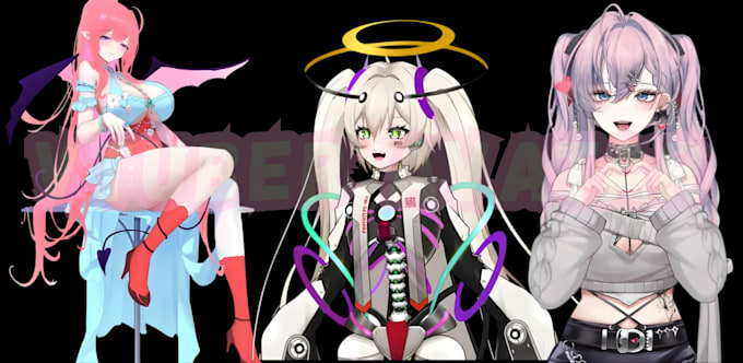 design and rig live 2d vtuber model vex avatar vbridger vrchat 3d vtuber rigging