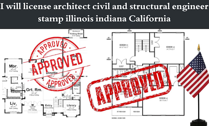 License architect civil structural engineer stamp illinois indiana ca ...