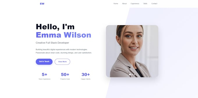 create portfolio website, resume website, cv website html, css