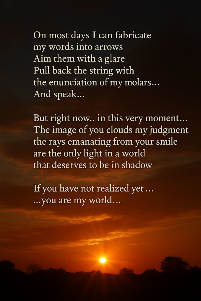 write poetry for you toward your loved one