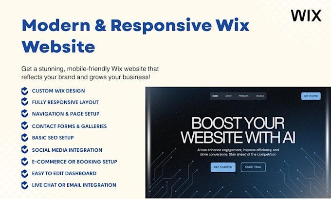 design a modern and responsive wix website