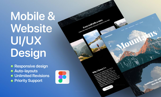 design figma website UI UX, dashboard UI UX, and mobile app design in figma