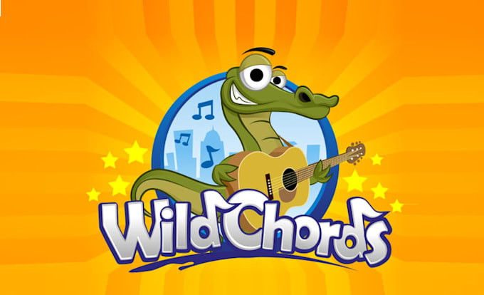 design wild chords guitar game with animals logo