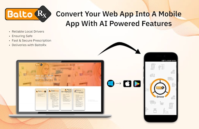 convert your website or web app into a ai based mobile app