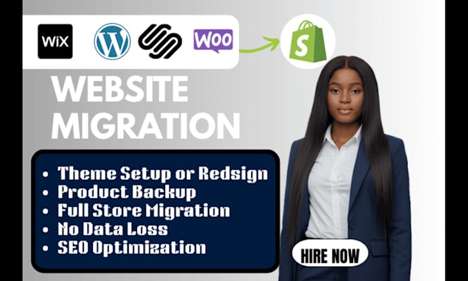 migrate or convert from woocomerce wix squarespace wordpress  to shopify store