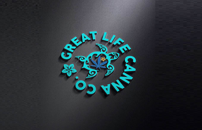 design cannabis dispensary turtle theme logo