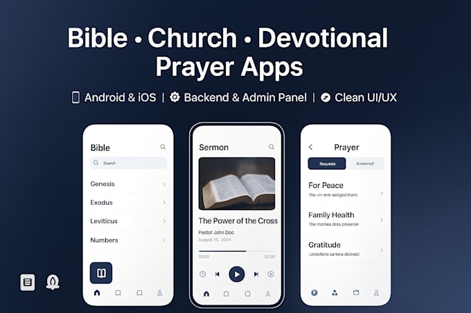 develop bible app, church app, religious, devotional app, prayer time app