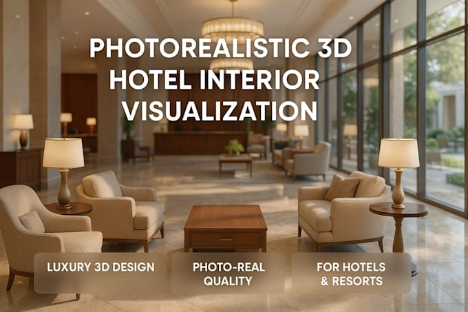 Design photorealistic 3d hotel interiors with modern luxury style by ...